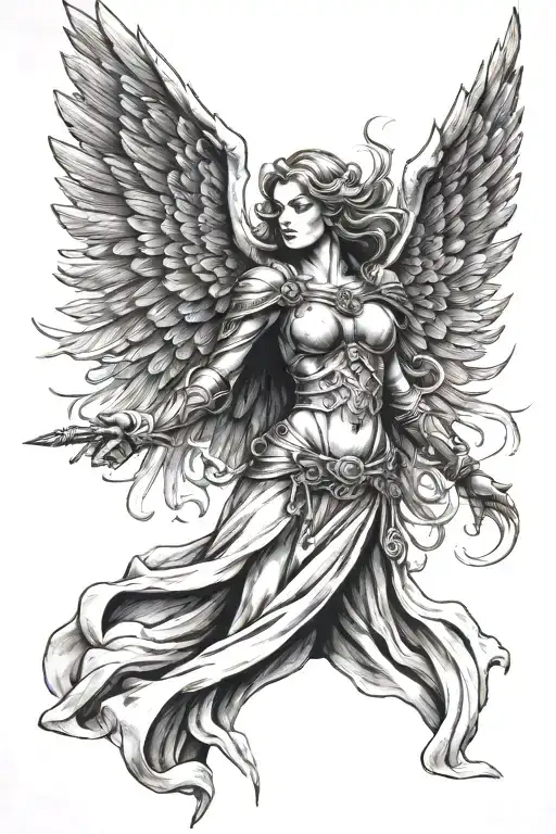 Cloaked Dark Angel Waist Up