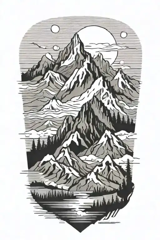 A Minimalist Geometric Mountain Range