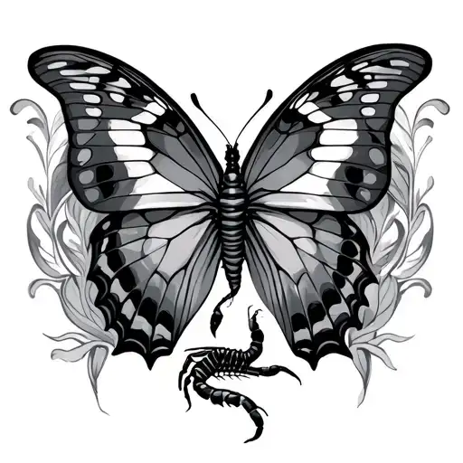 Butterfly And Scorpion Intertwined