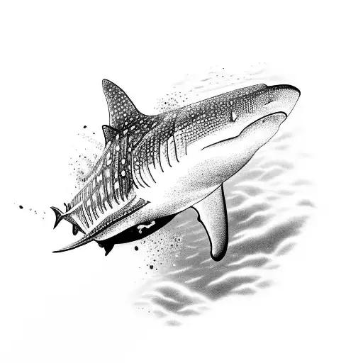 A Diver Swimming Alongside A Majestic Whale Shark