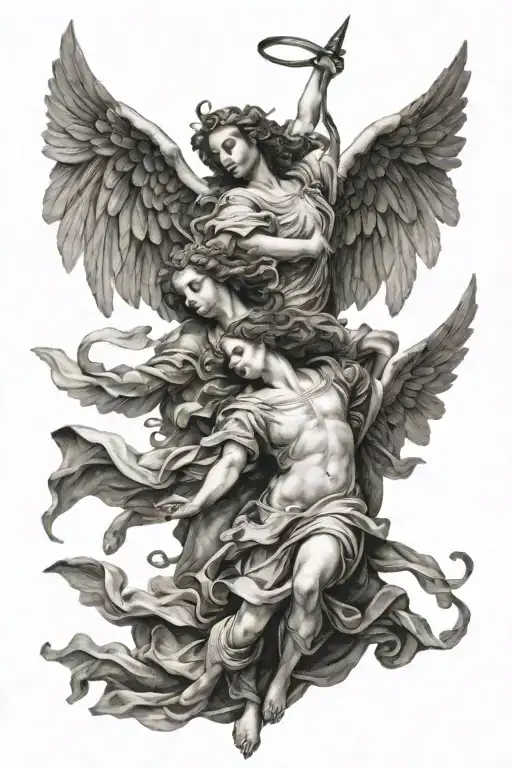 Biblical Renaissance Angels Flying