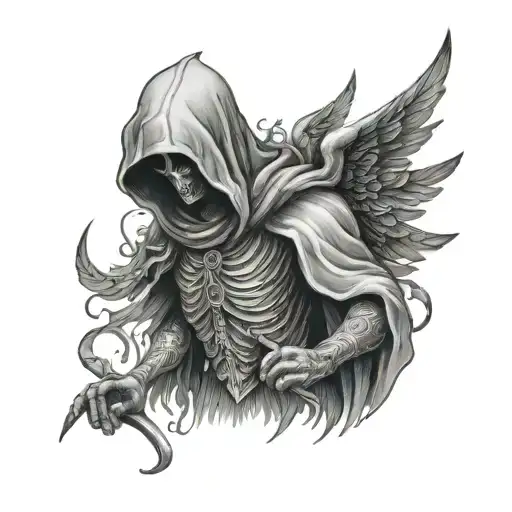 Cloaked Angel Of Death Waist Up