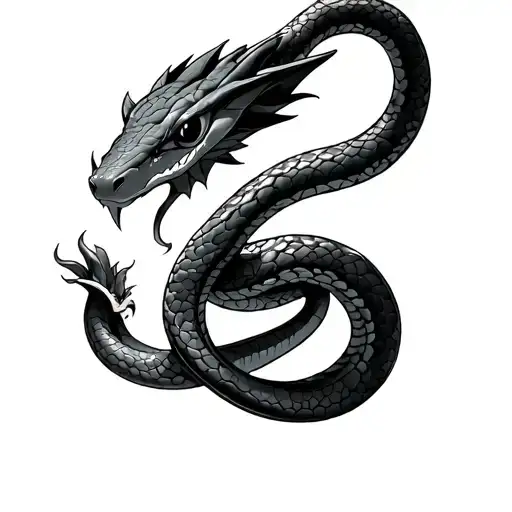 Snake Eating Its Own Tail But It Is The Pokemon Rayquaza