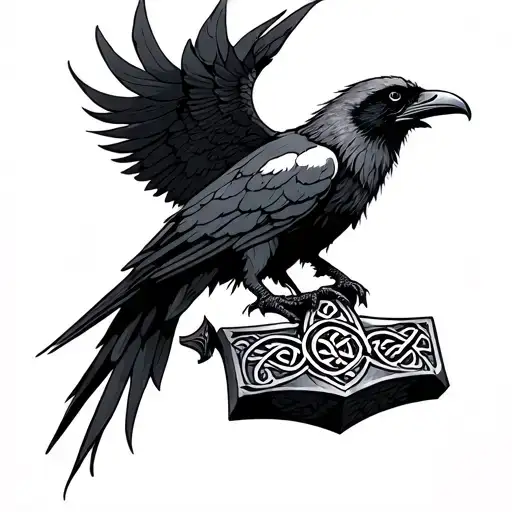 Mjolnir Celtic Raven