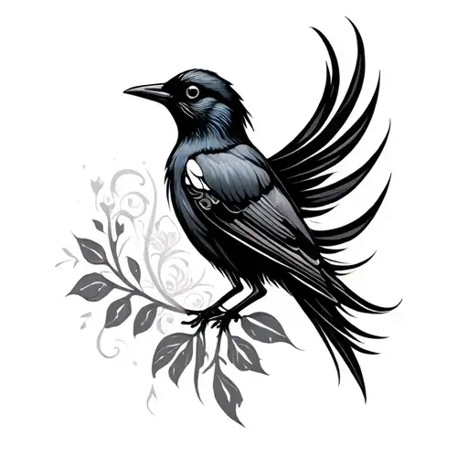 Tribal Feminine Willy Wag Tail Bird