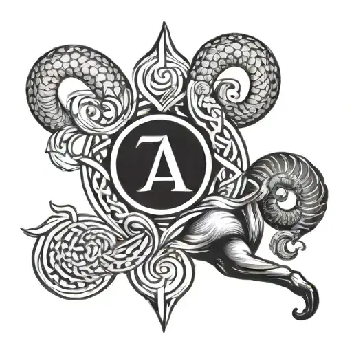Aries Symbol And Aquarius Symbol Intertwined