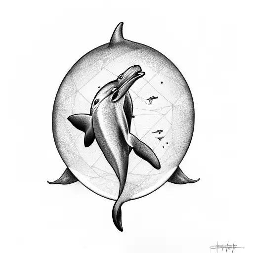 Dolphin In A Hourglass