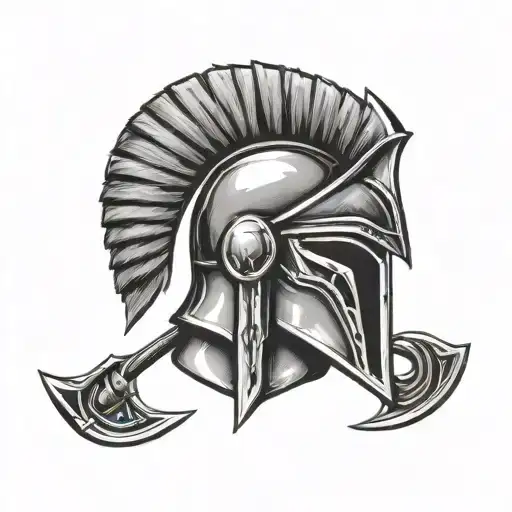 Spartan Head Crossed From Spartan Spear