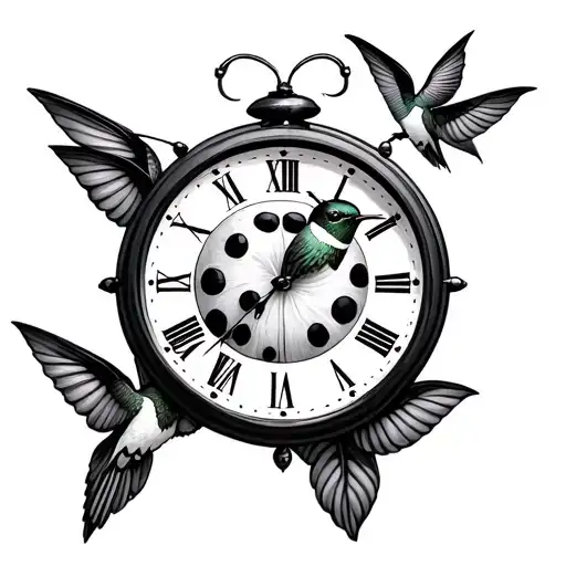 Hummingbird Clock Ladybug