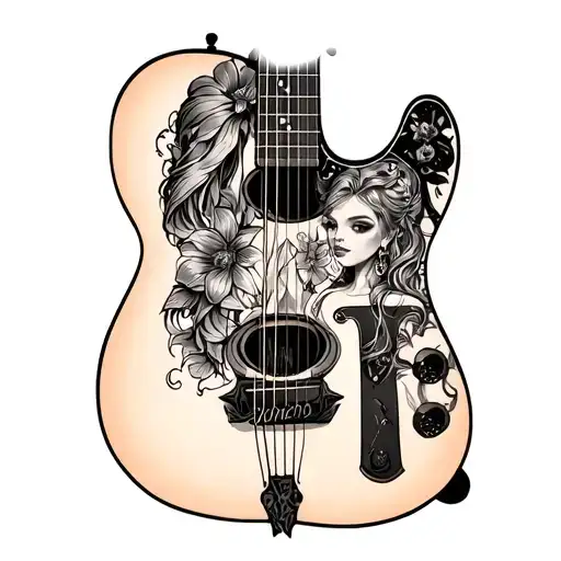 Lily Grace And Erica Rose In A Guitar Shape