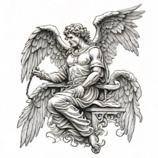 Male Angelic Tattoo Design