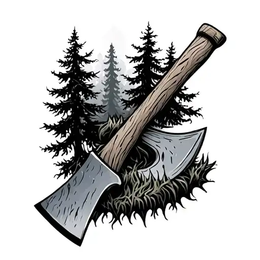 Forest Beaing Cut By An Axe