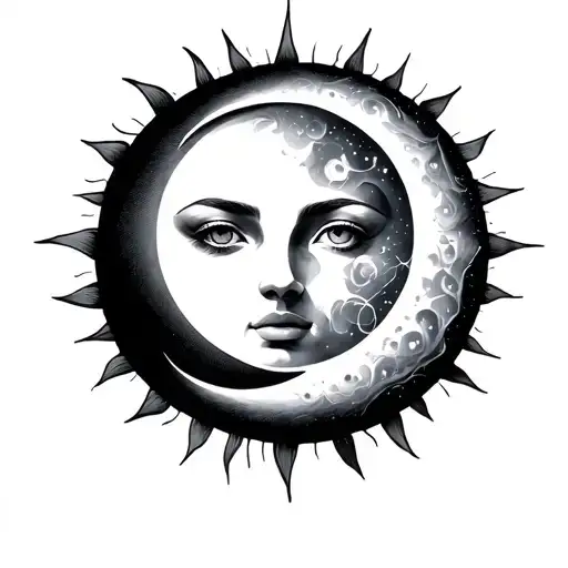 Sun And Moon Minimal And Nr 7