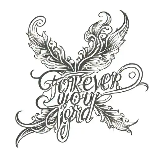 Simple Design Thin Soft Cursive Saying Forever Your Little Girl