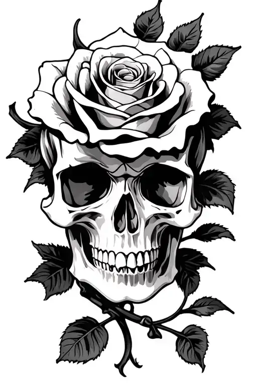 Skull Rose Gothic Inspired