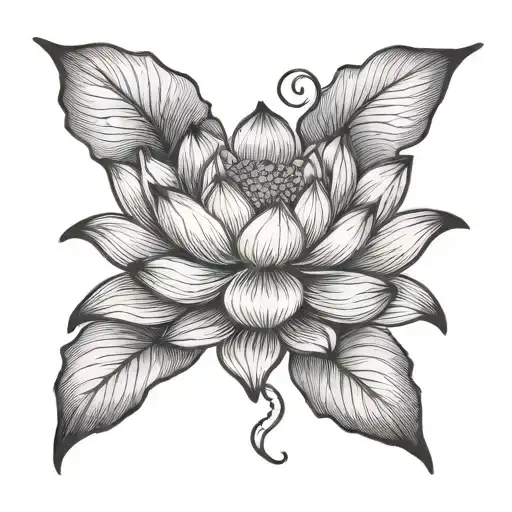 Lotus Flower With Heart And Xx