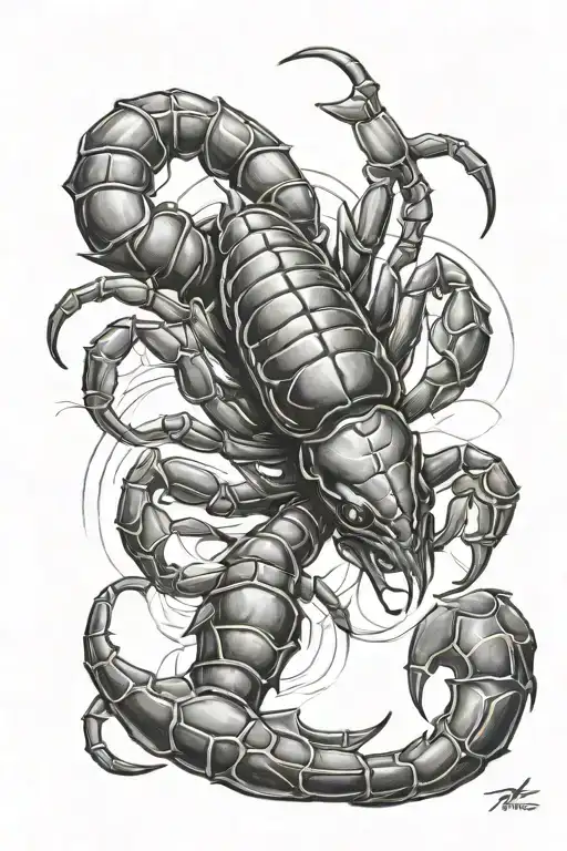 Scorpion Wrapped Round Tattoo Design