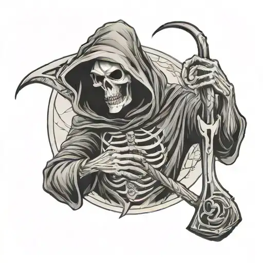 Grim Reaper Holding Number 7