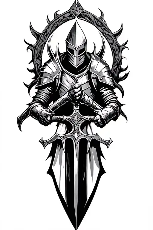 A Knight From Dark Souls Wielding A Unique Sword