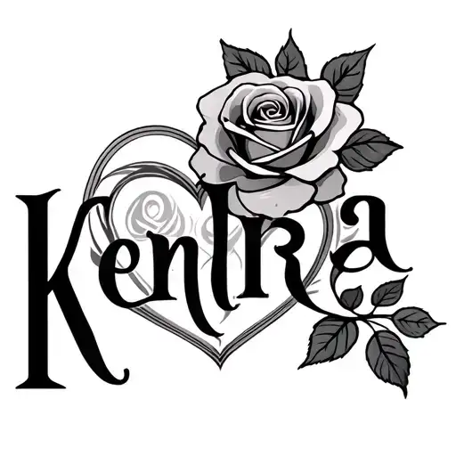 Kendra Name With Heart And Rose