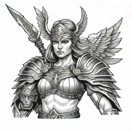 Valkyrie Warrior Woman Holding