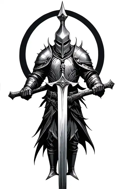 A Knight From Dark Souls Wielding A Unique Sword