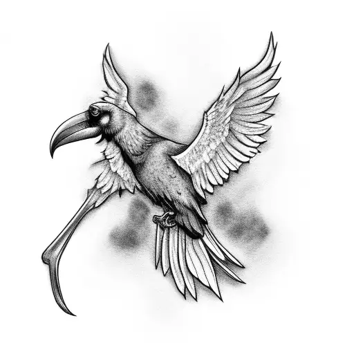 Grim Reaper Holding A Raven On A Tombstone