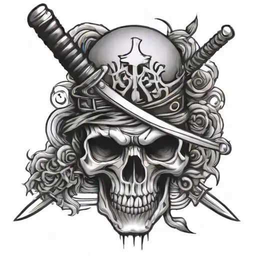 Katana Piercing Skull