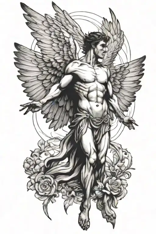 Icarus Facing Forward With Wings Spread