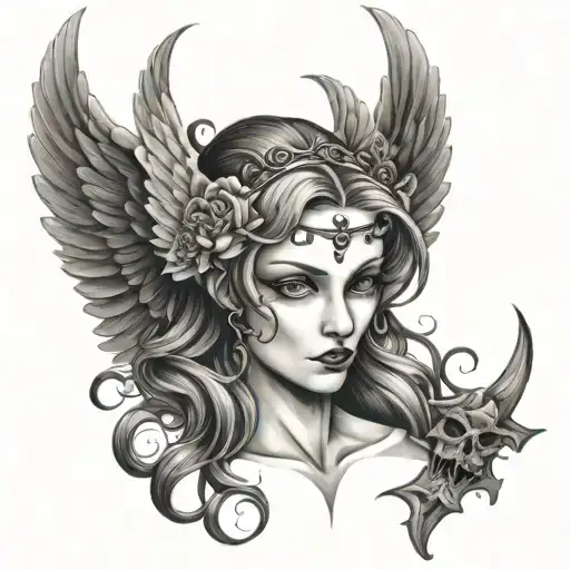 Angelic Tatto Design Evil