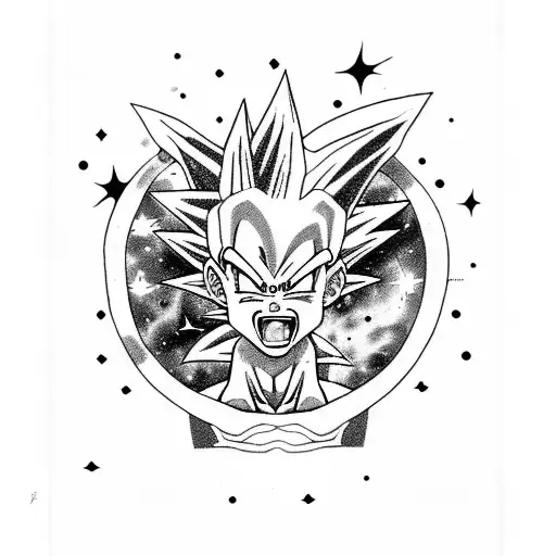 A Dragon From Dragon Ball Z Surrounded By Constellations In Space