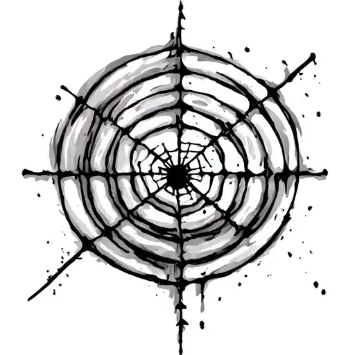 A Target With A Spider Web In It