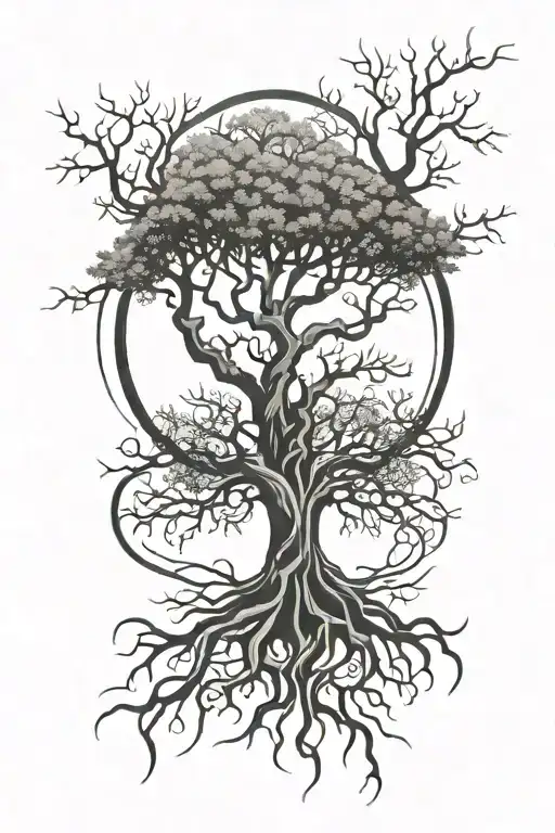 Tree Of Life Roots Intertwined With Wrist Band