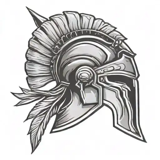 Spartan Helmet Crossed From Spartan Spear