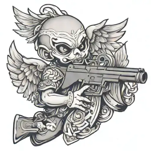 Cherub Aiming Ak47 Bag Of Money Shiesty Mask