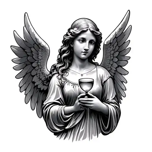 Angel Holding Hour Glass