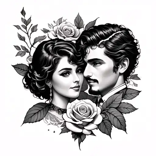 A Sleve With A Tattoo Of My Mom And My Dad And A Scopion And At The End Of The Tale A Rose