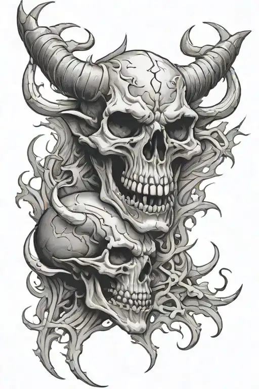 Skull Bulls Hell Demon
