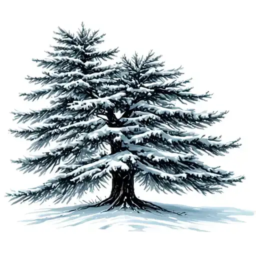 Snowy Pine Tree
