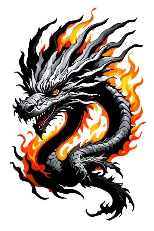 Cloud With Fire That Will Mix With A Dragon