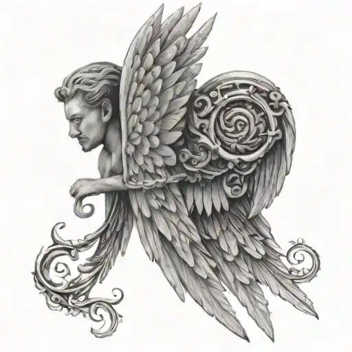 Dad Angel Wings On Side And Hall On Top