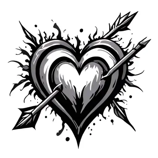 Tribal Heart With Arrow