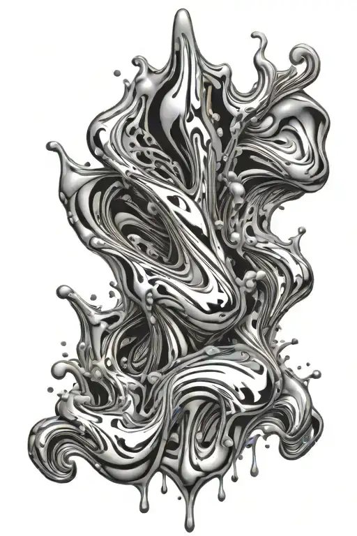 Abstract Liquid Chrome Pouring