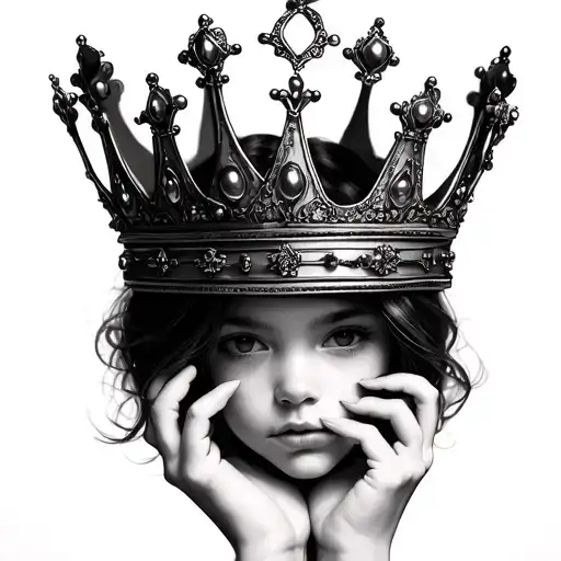 A Girl Wearing Crown Upside Down And Holding It With Hands Like Portrait