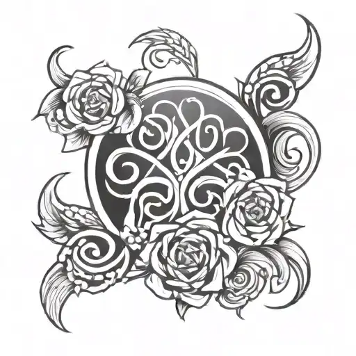 A Celtic Motherhood Symbol With Flowers Representing The Strong Bond Between A Mother And Daughter