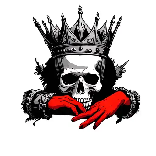 Skull With Roman Crown And Red Hand Of Ulster