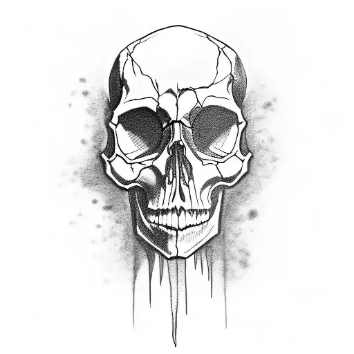 Skull With Dark Raven