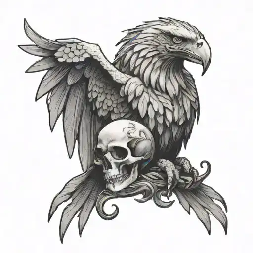 Dragon Eagle Holding Skull