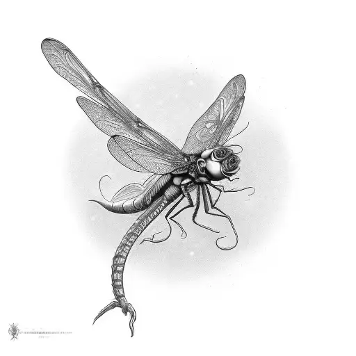 Rose And Dragon Fly