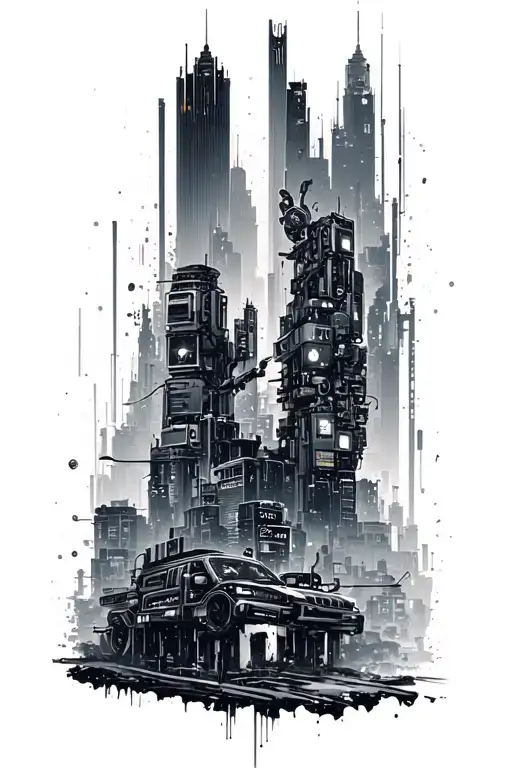 Cyberpunk City Inside Of Calf